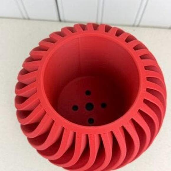 The Surge Planter, Indoor Flower Pot, Tabletop Planter, Wave Pattern - Picture 6 of 12